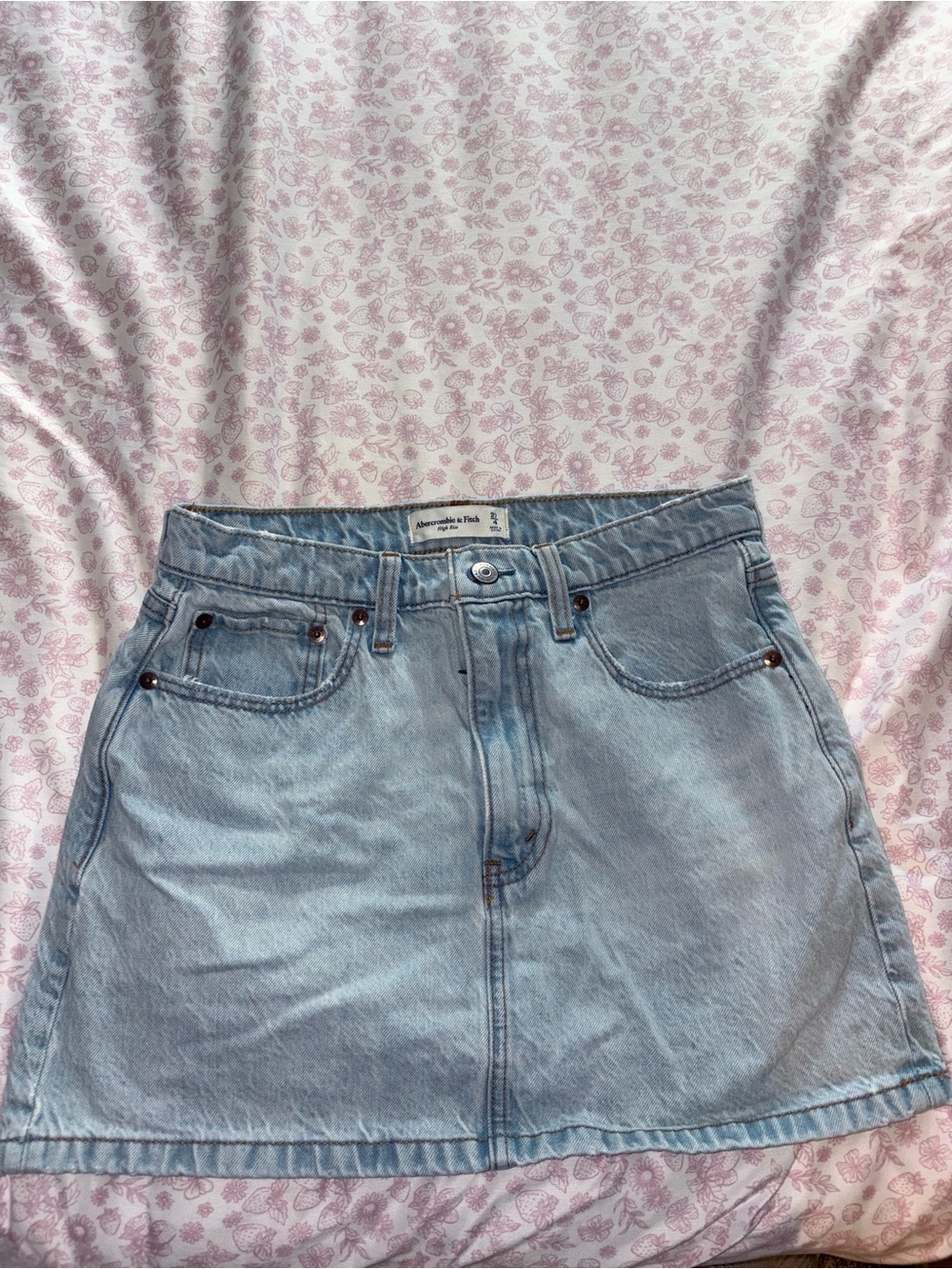 Abercrombie & Fitch Pale Blue Denim Mini Skirt